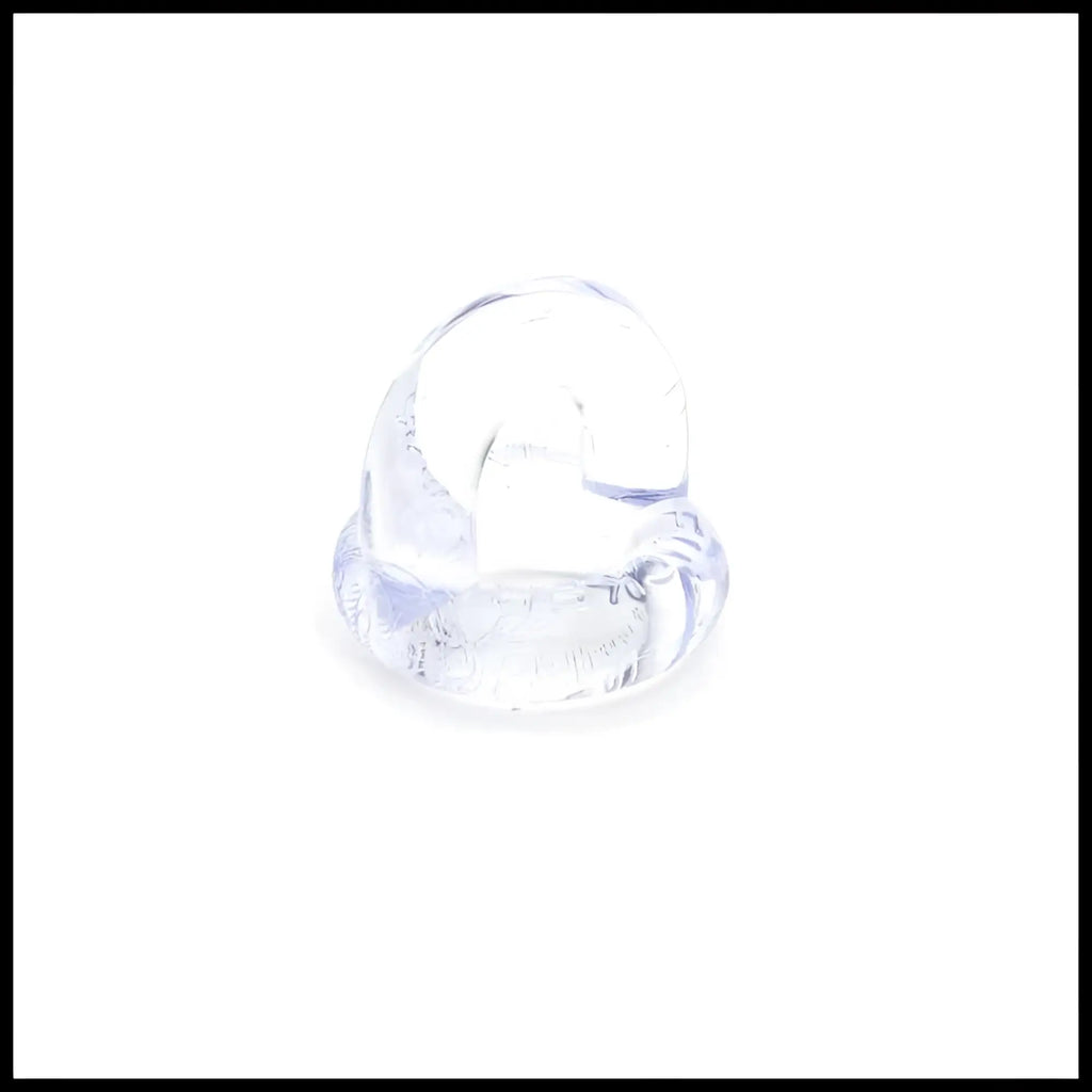 Clear transparent plastic earplug with smooth rounded design from sport fucker universal cockring clear collection