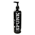 Black pump bottle of spunk spunk2 hybrid lubricant with white splatter design and bold lettering 16oz 473ml