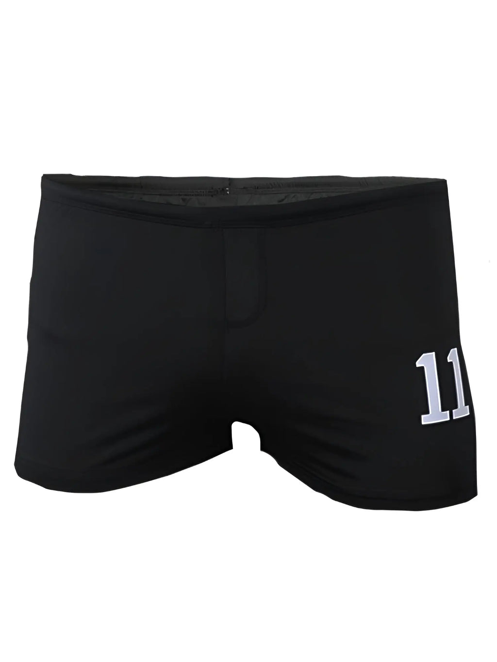 Black swim trunks square trunk with white 11 number on the side made from quick-dry fabric for swimming