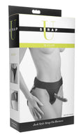 Black strap u avalon jock style strap on harness with adjustable straps and reinforced stitching in sleek minimalist design