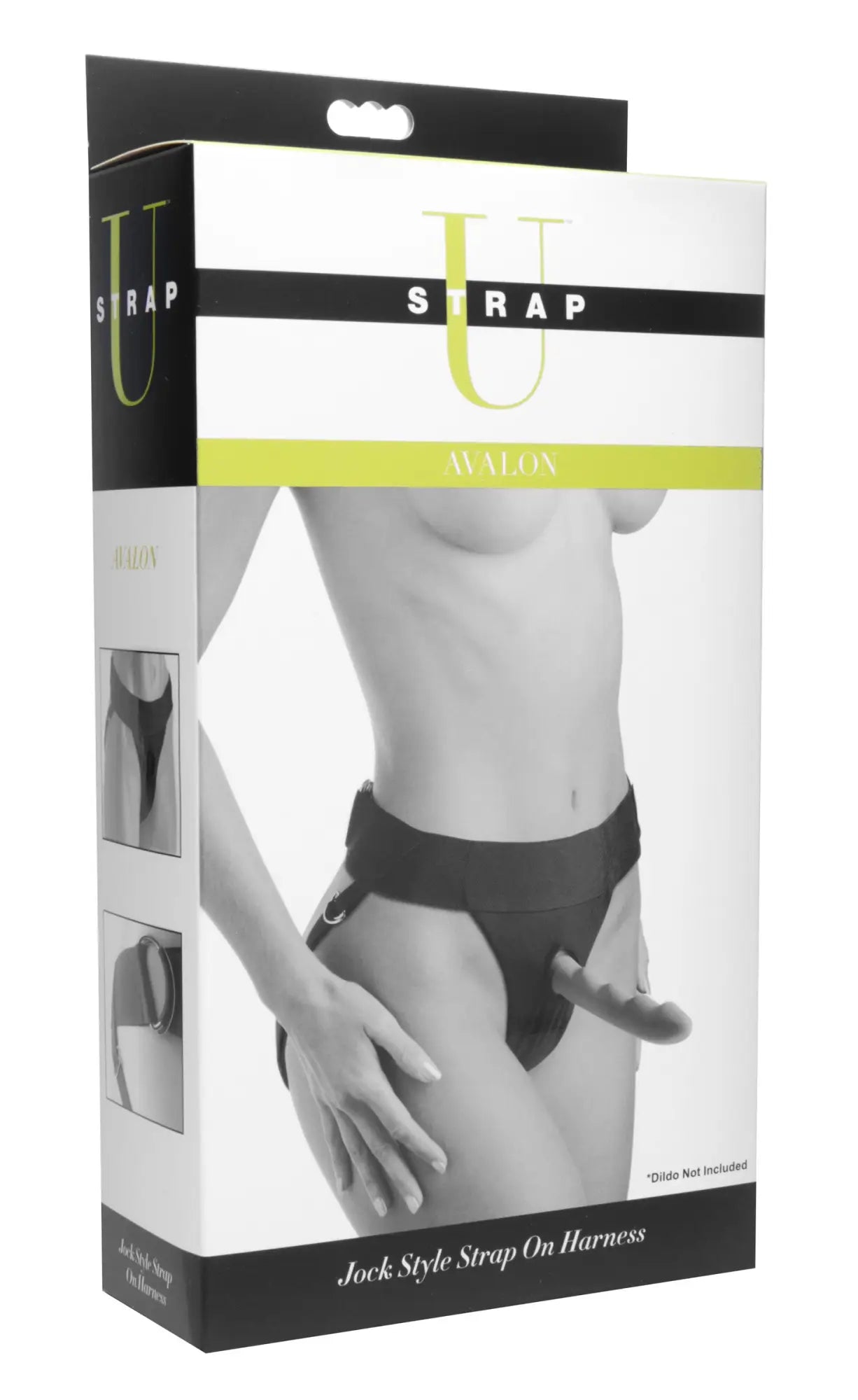 Black strap u avalon jock style strap on harness with adjustable straps and reinforced stitching in sleek minimalist design