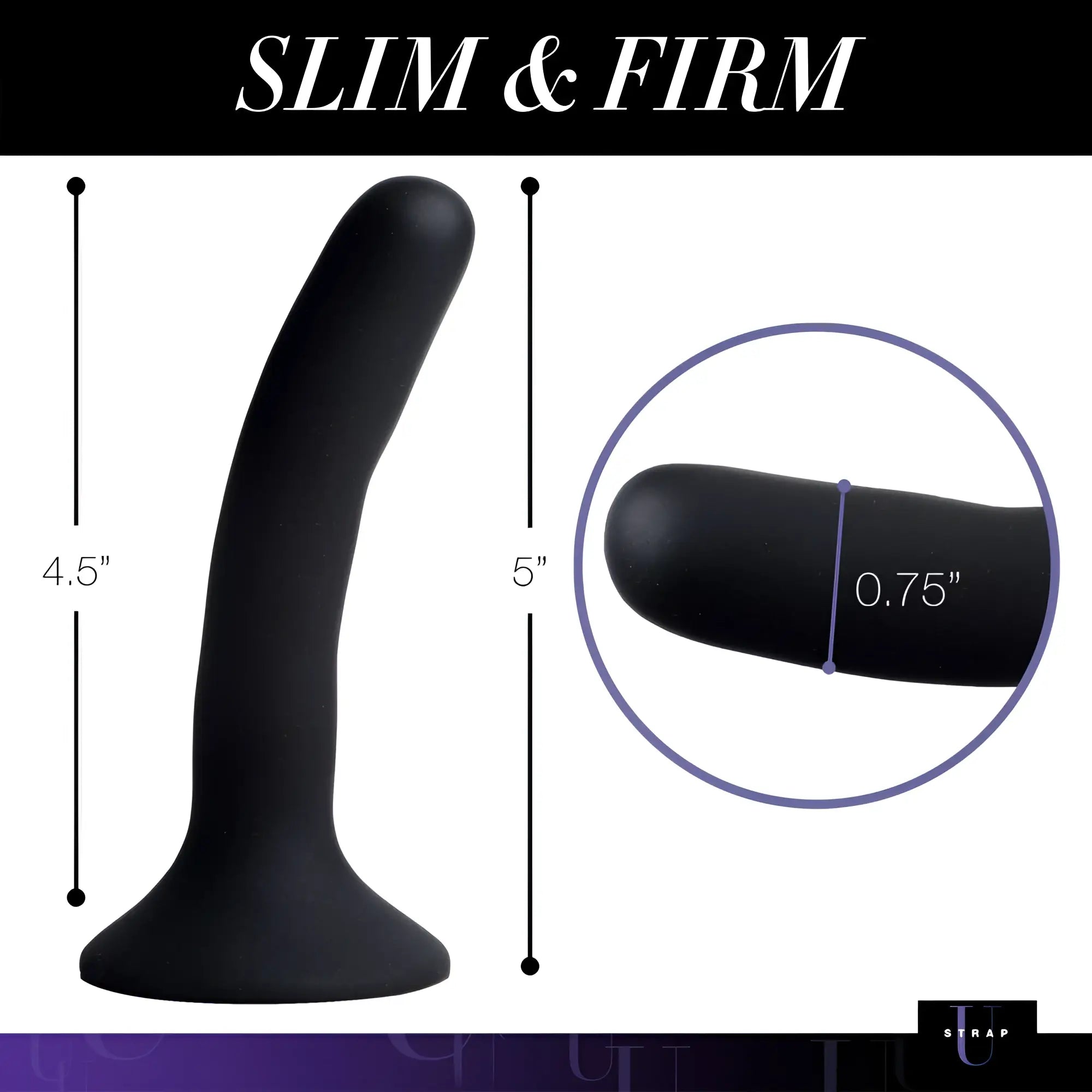 Black slim and firm silicone anal plug with tapered tip from strap u black silicone strap-on dildo small collection