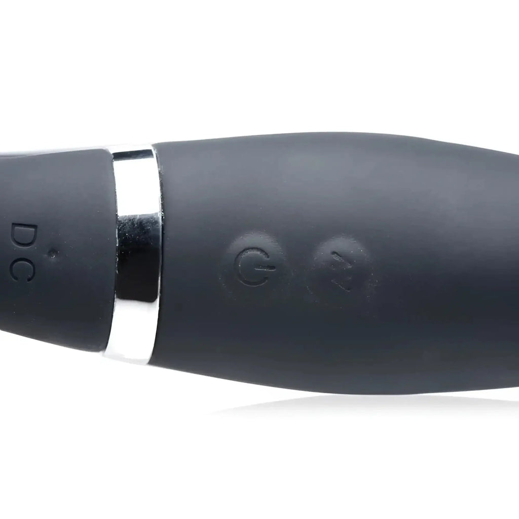 Black silicone strap u mighty rider 10x strapless strap-on with silver metallic band and two embossed control buttons