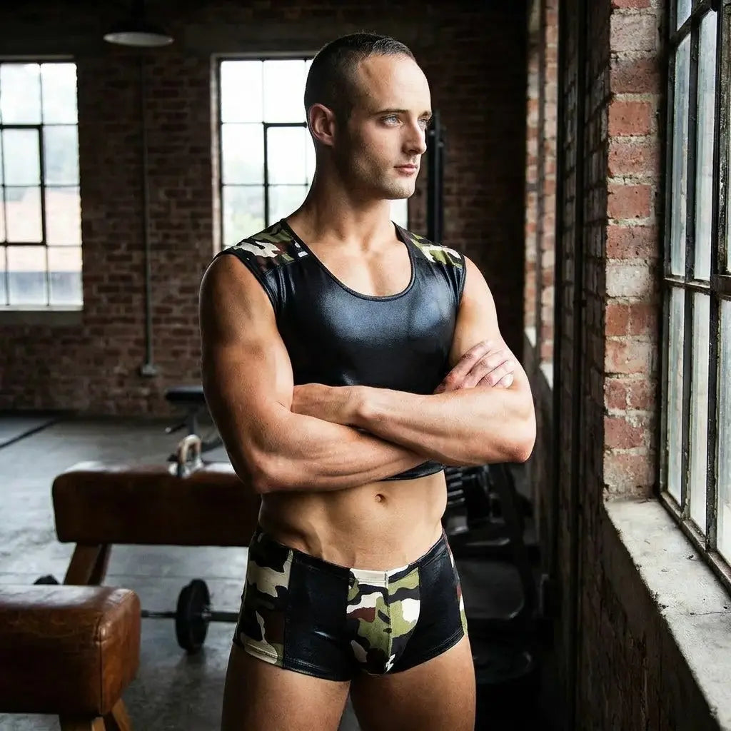 downundergear Men's Activator - Camouflage Cropped Muscle Tank