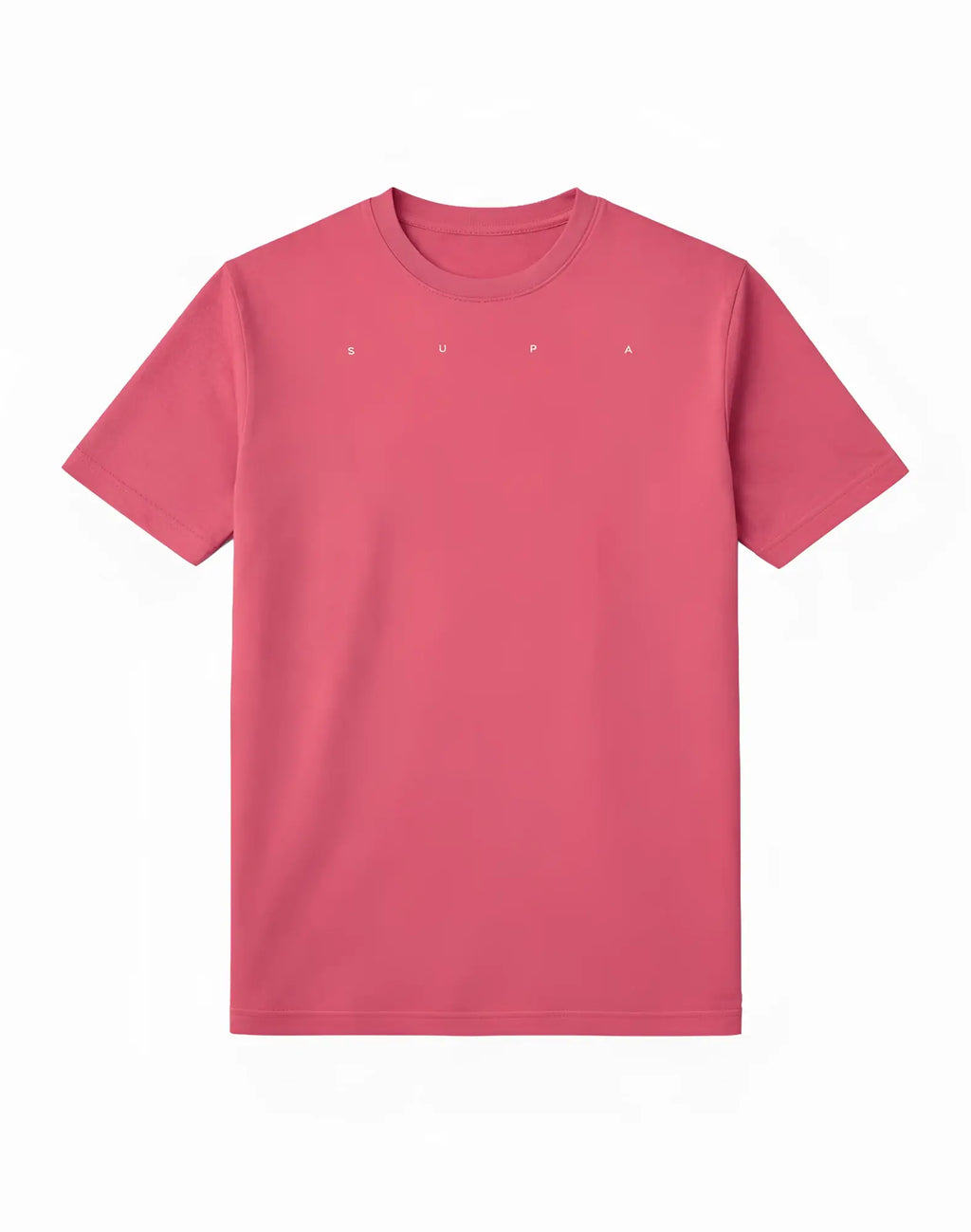A soft pink dusty cedar rose short sleeve t-shirt with a minimalist white supra logo embroidered on the chest