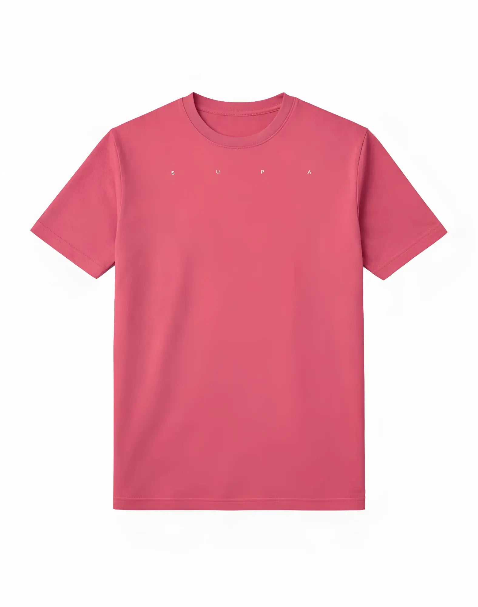 A soft pink dusty cedar rose short sleeve t-shirt with a minimalist white supra logo embroidered on the chest