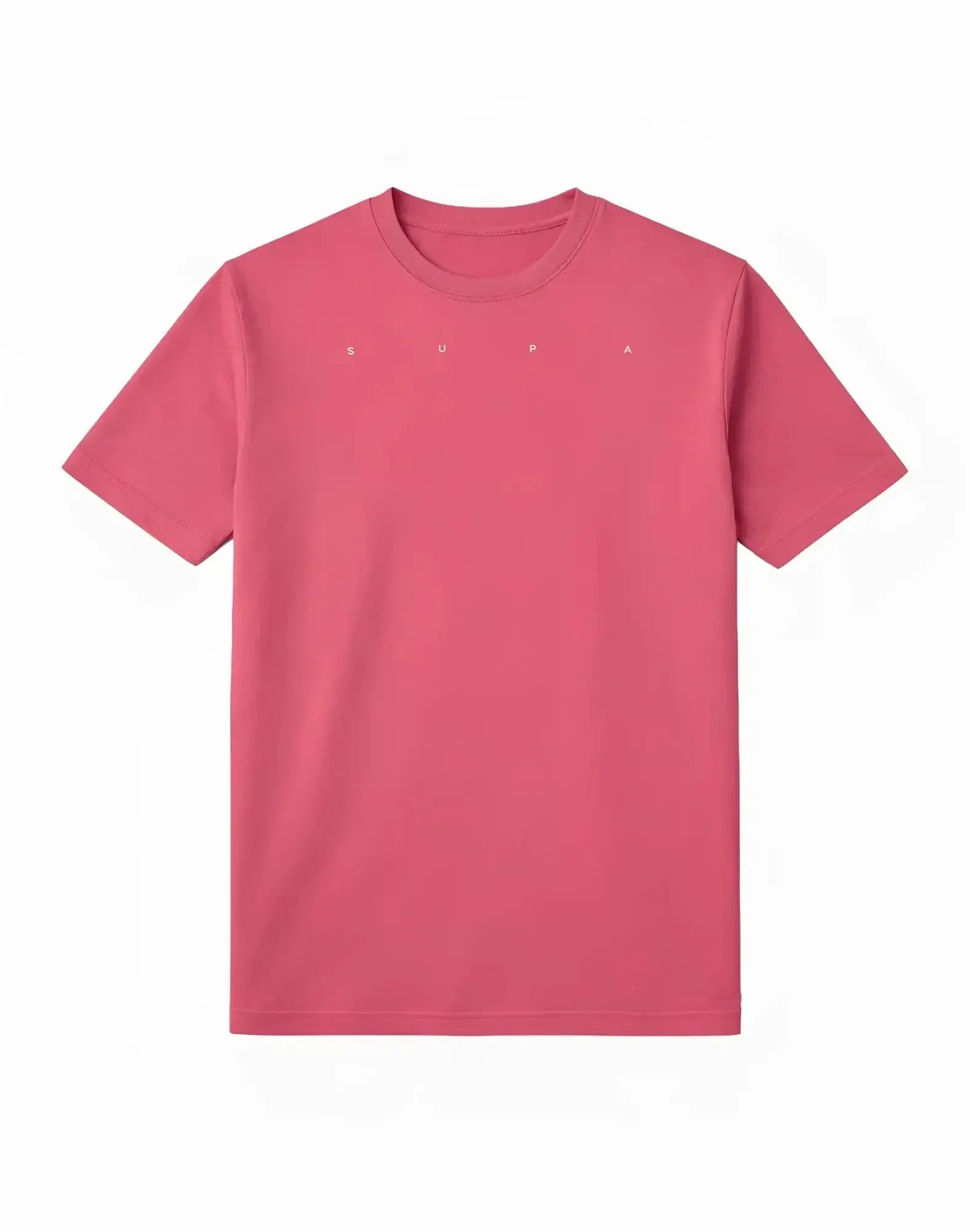 A soft pink dusty cedar rose short sleeve t-shirt with a minimalist white supra logo embroidered on the chest