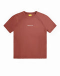 SupaWear contouring rust-colored short sleeve t-shirt with subtle seam detailing and a small white chest logo