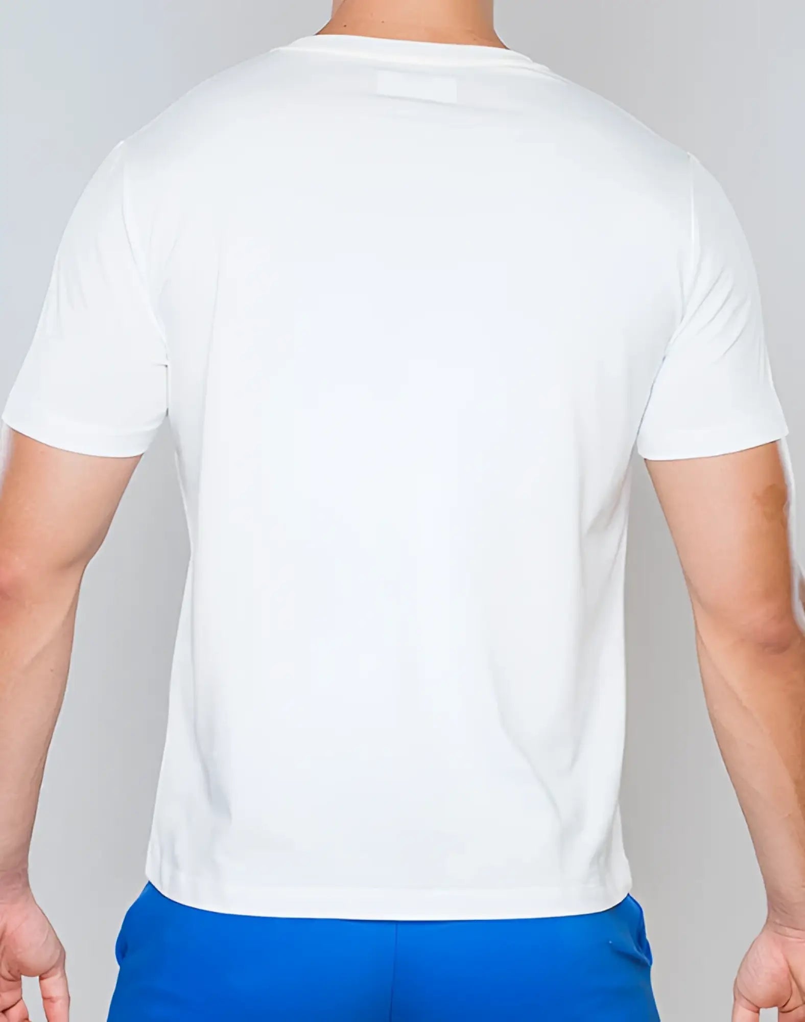 SupaWear white crew neck t-shirt with short sleeves and subtle seam detailing made from soft cotton fabric