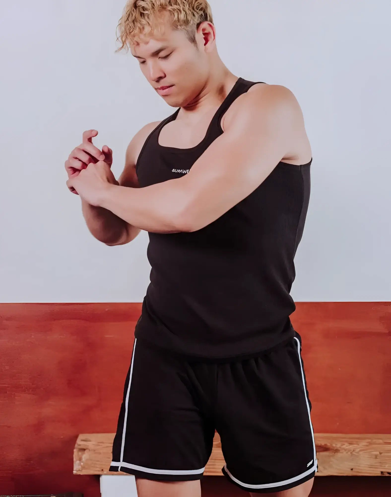 Black SUPAWEAR crux shorts featuring a lightweight breathable fabric with a comfortable athletic fit