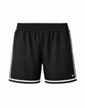 SupaWear Crux black athletic shorts with white side stripes and hem, elastic waistband for comfortable fit