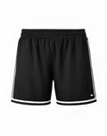 SupaWear Crux black athletic shorts with white side stripes and hem, elastic waistband for comfortable fit