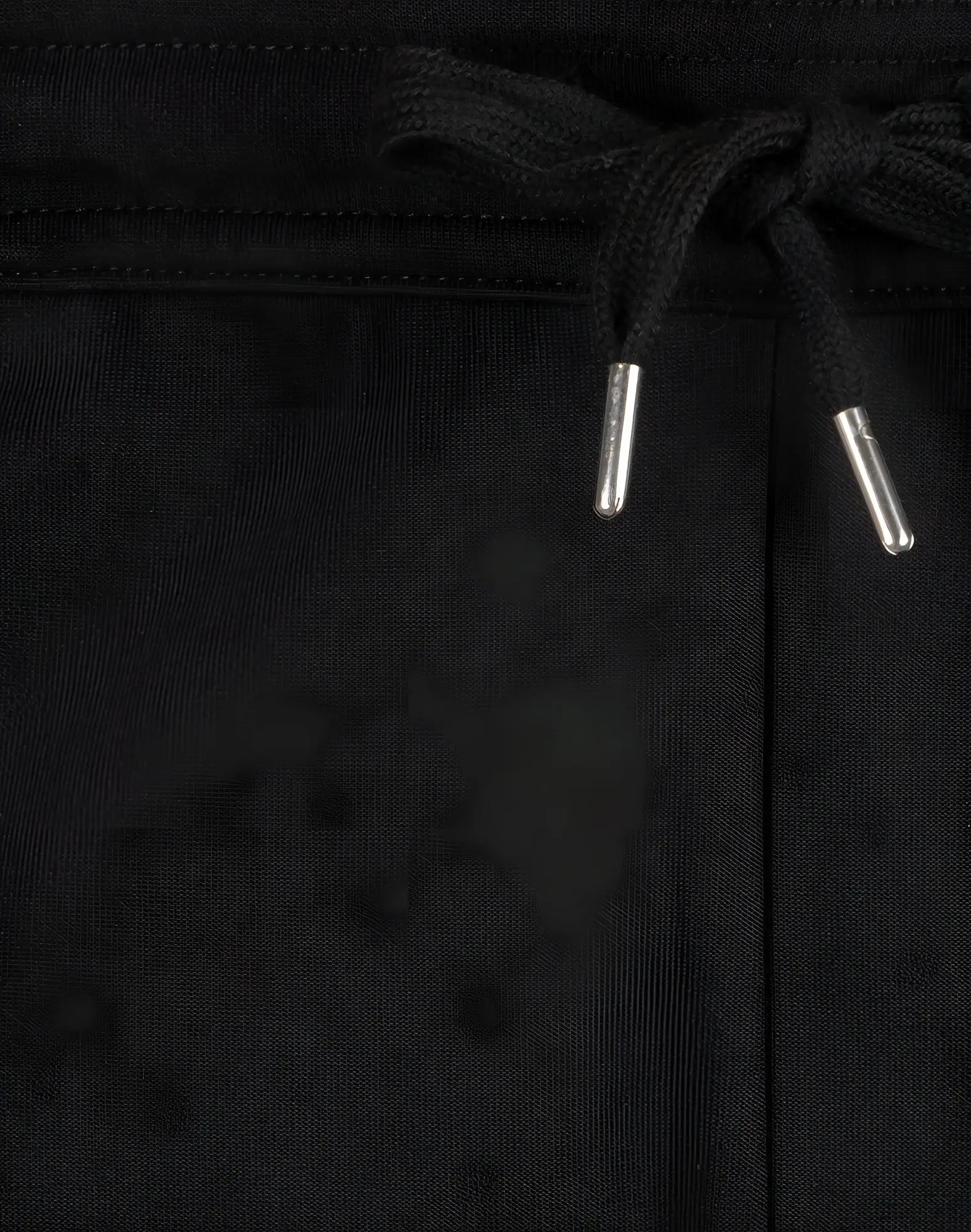 SupaWear black jersey shorts with a black drawstring waistband and silver metal aglets