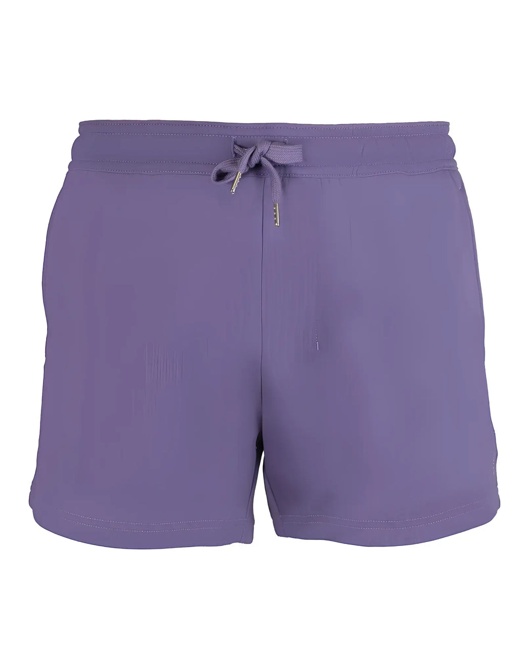 Purple supawear jersey shorts with drawstring waistband and subtle stitching details made from lightweight fabric