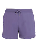 Purple supawear jersey shorts with drawstring waistband and subtle stitching details made from lightweight fabric