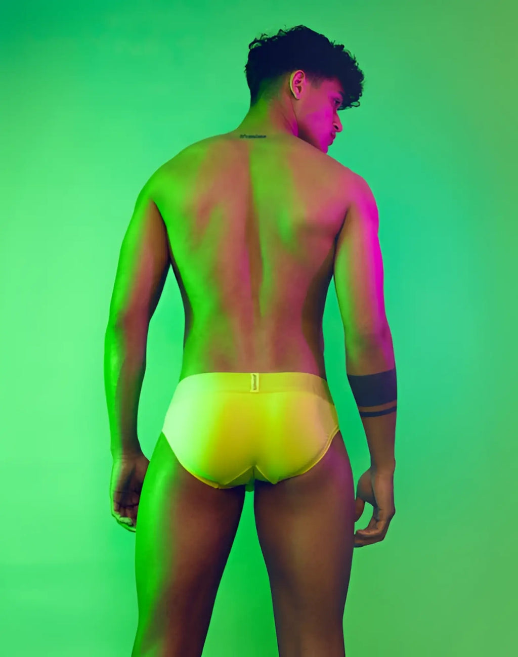 SupaWear neon brief underwear in bright cyber lime with subtle logo on waistband for comfortable everyday wear