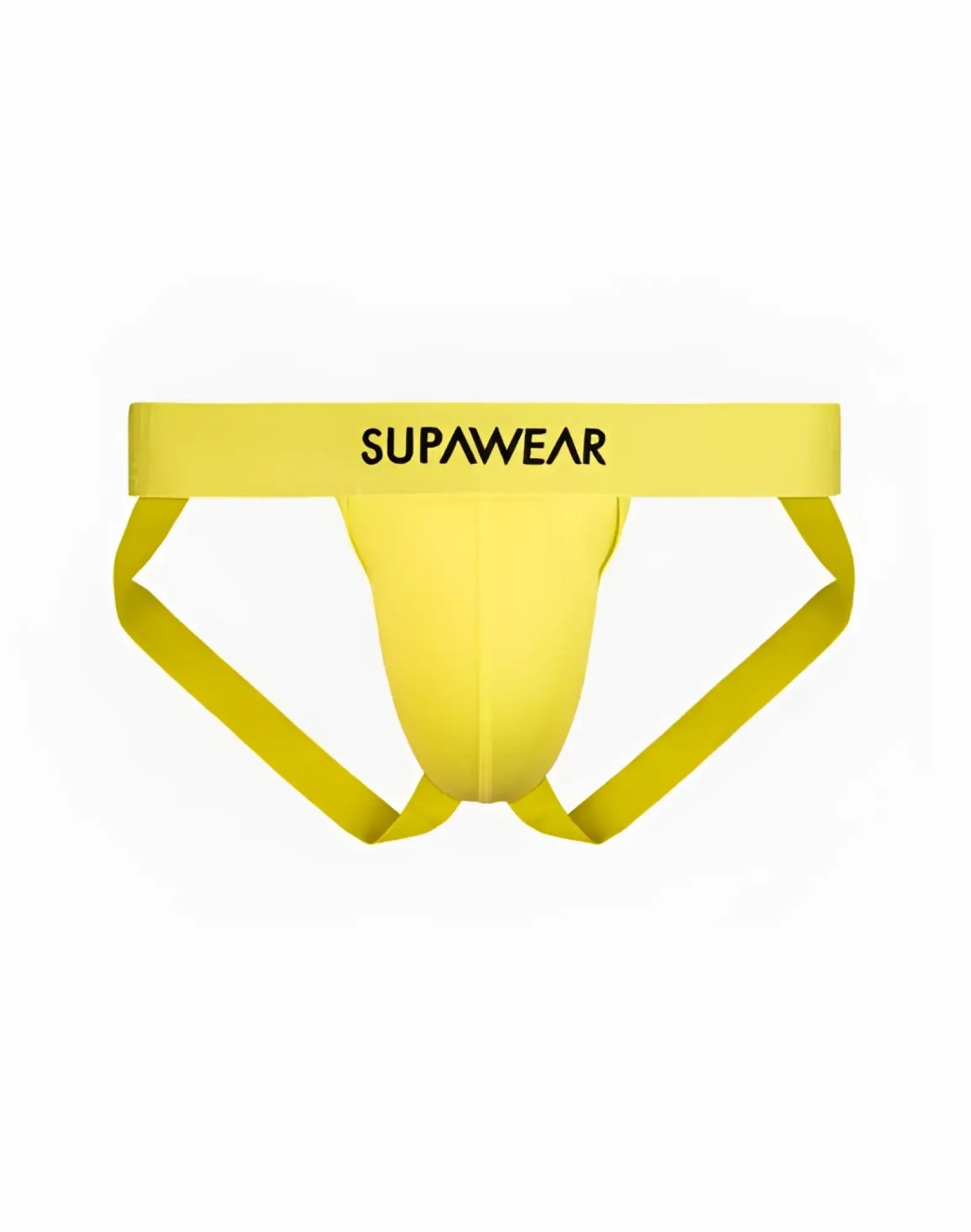 Bright yellow supawear neon jockstrap briefs with smooth seamless design in cyber lime for active wear