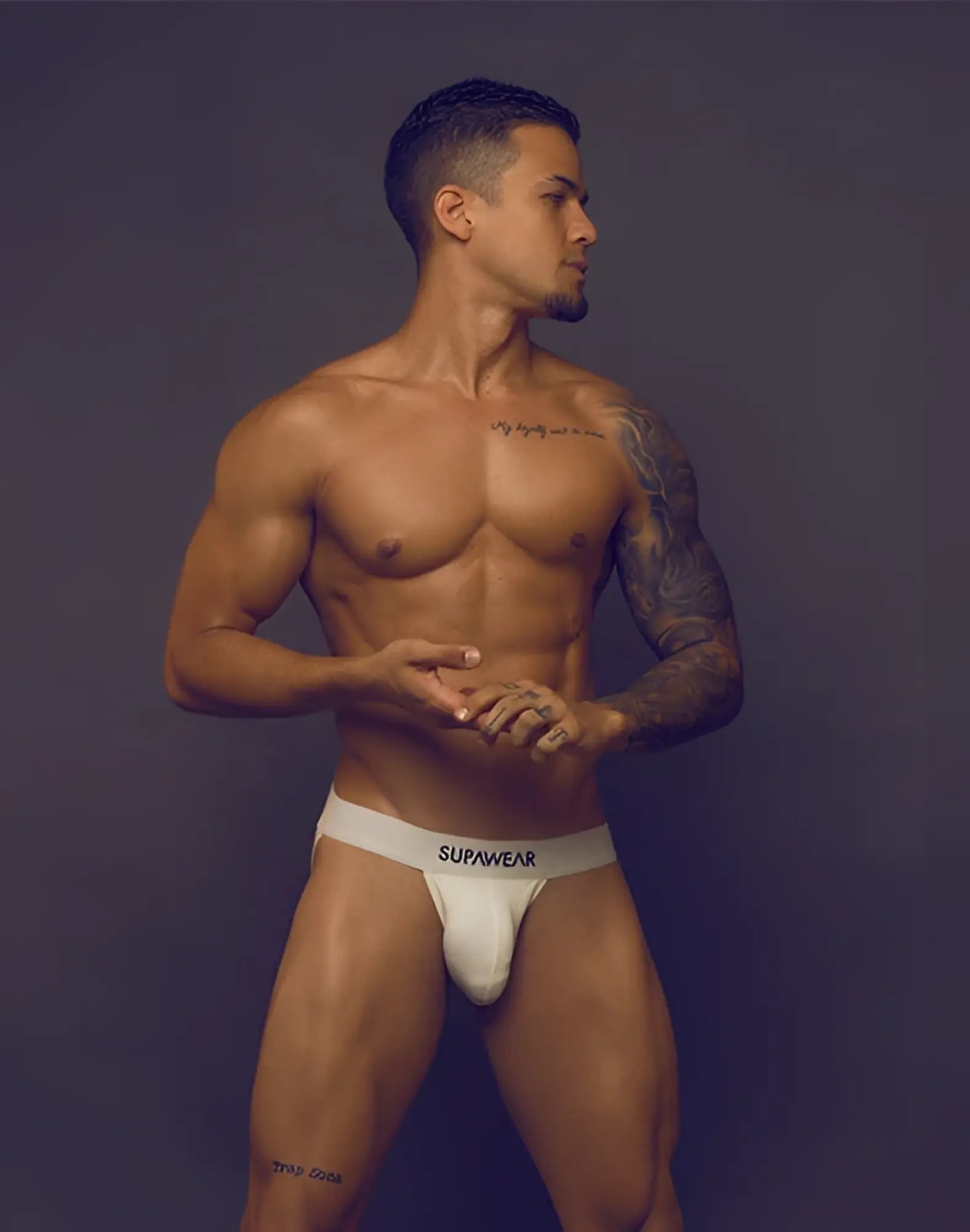 White supawear briefs with simple elastic waistband and minimalistic design from supawear neon jockstrap underwear ivory collection