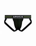 Black supawear briefs with mesh front and neon green patterned waistband from supawear neon mesh jockstrap underwear