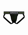 Black supawear briefs with mesh front and neon green patterned waistband from supawear neon mesh jockstrap underwear