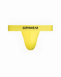 SupaWear neon thong underwear in bright yellow with smooth, form-fitting design for athletic use