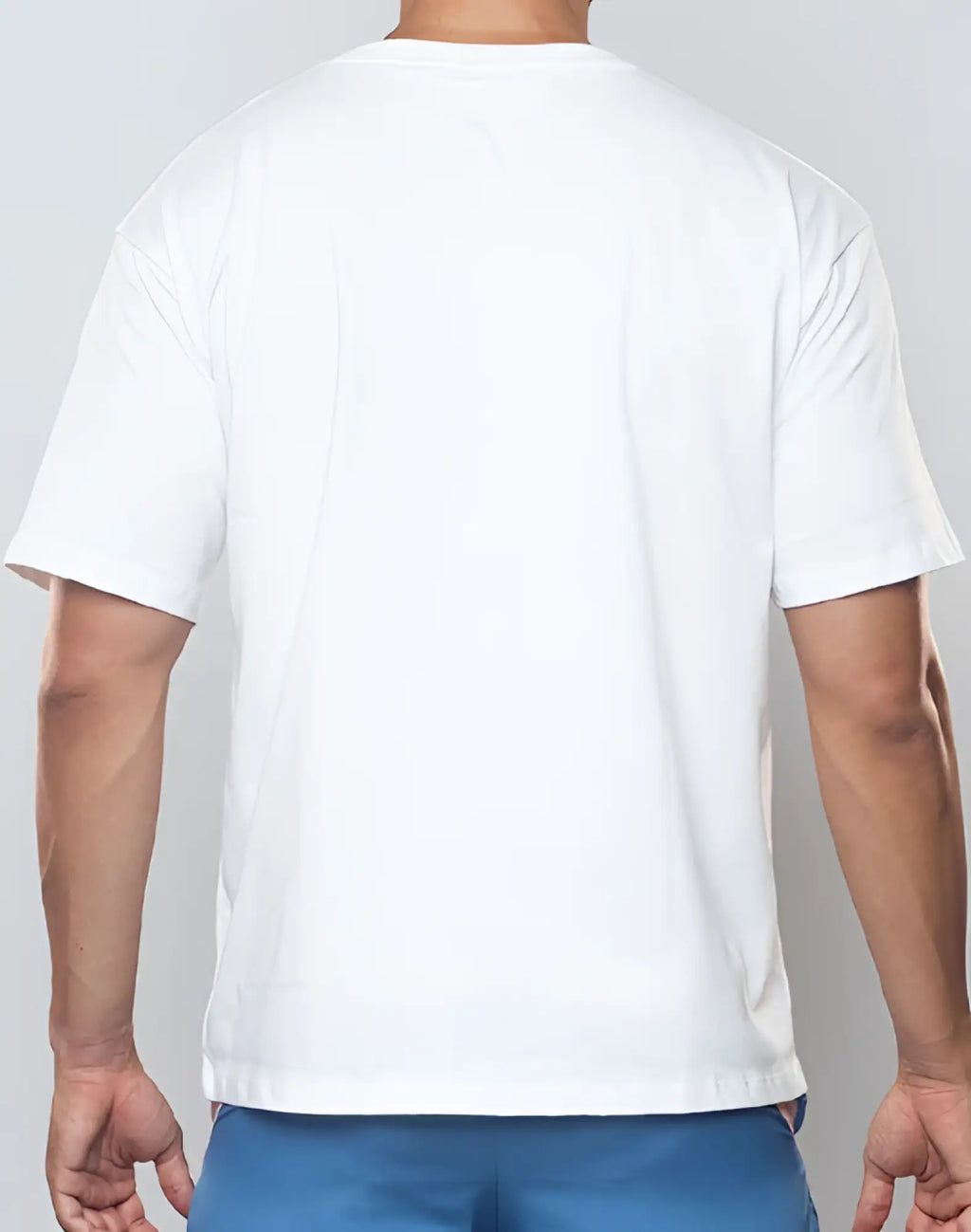 White cotton SUPAWEAR oversized tee with short sleeves and a simple crew neck in a casual style