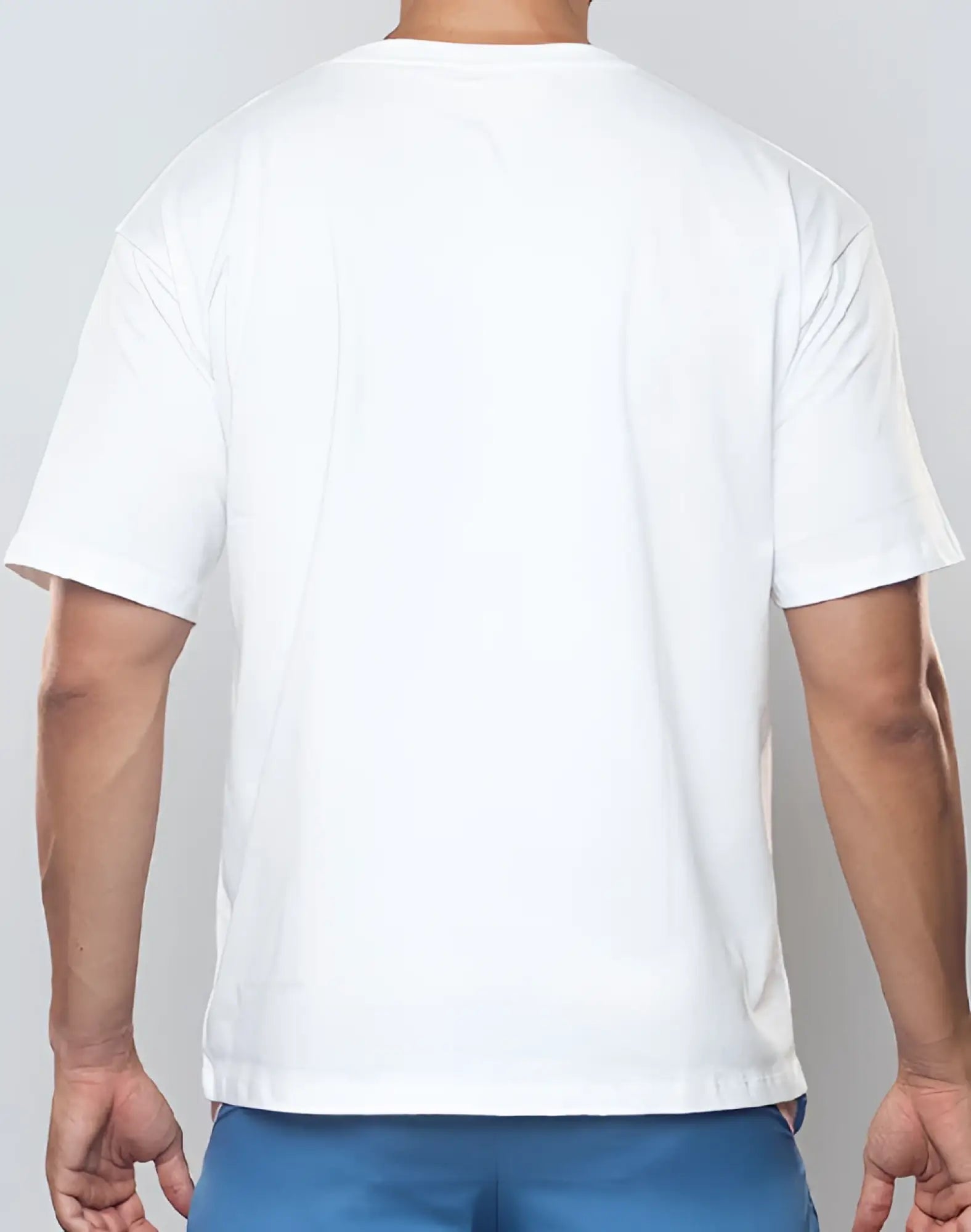 White cotton SUPAWEAR oversized tee with short sleeves and a simple crew neck in a casual style
