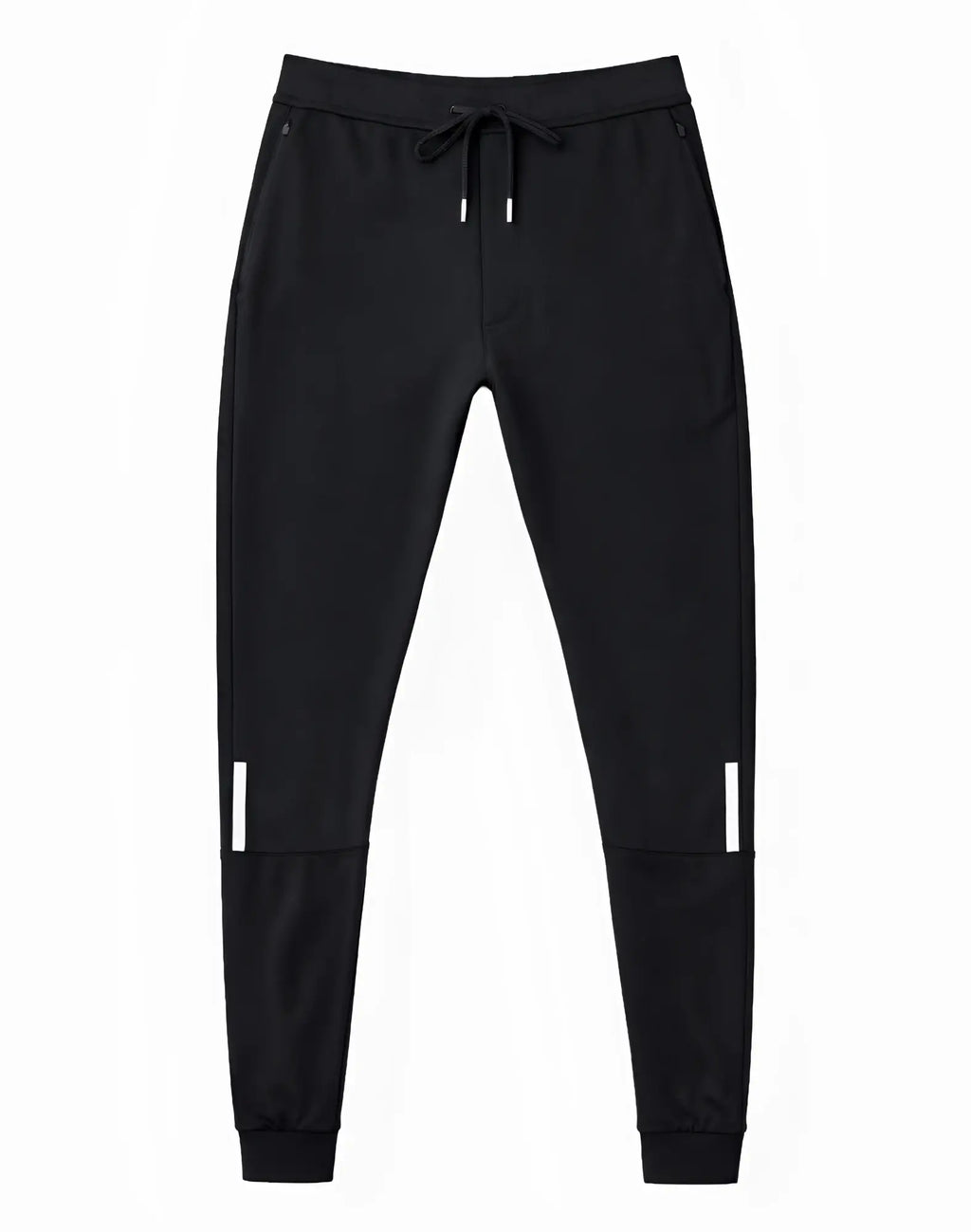 Black supawear pro-training jogger pants with white reflective stripes and a drawstring waistband for training