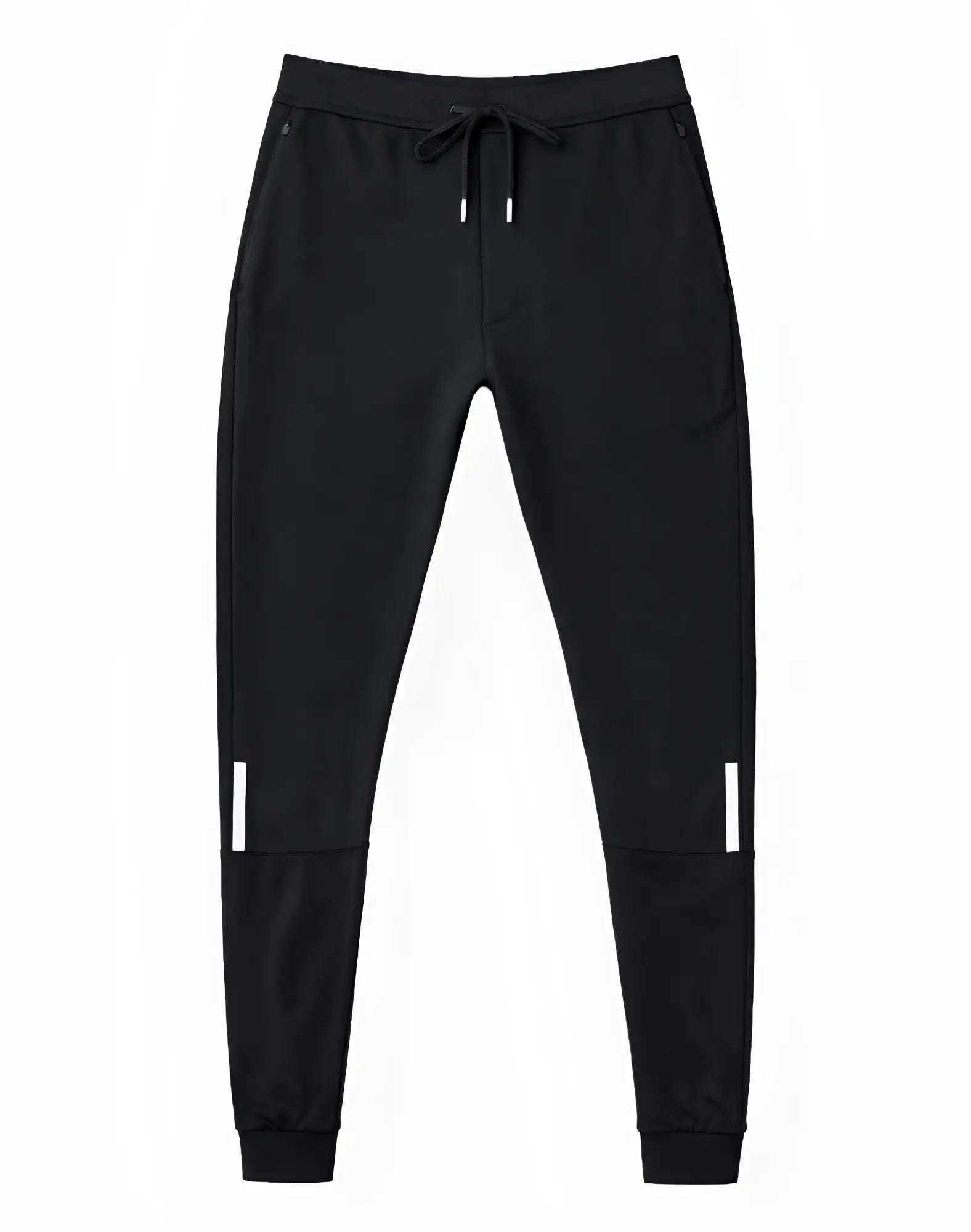 Black supawear pro-training jogger pants with white reflective stripes and a drawstring waistband for training