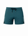 SupaWear pro-training shorts in boost green teal with black drawstring and reflective side stripes for athletic use