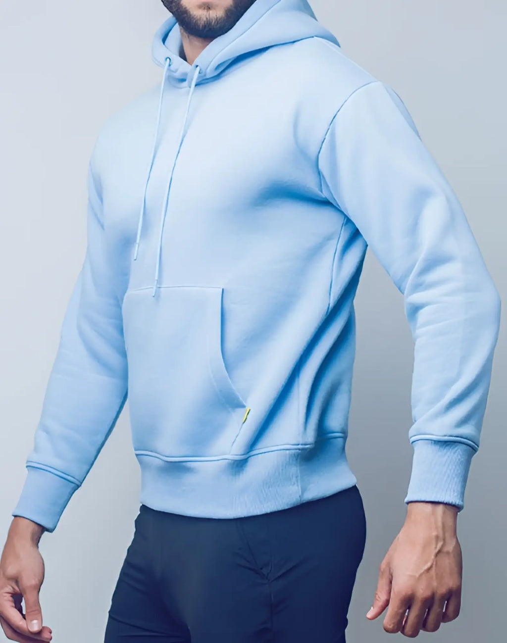 Light blue supawear recovery hoodie with ribbed cuffs hem front pocket and matching drawstrings for comfort and style