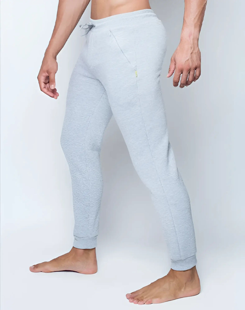 Light gray heathered supawear recovery jogger pants with drawstring waistband and side pockets in grey marle