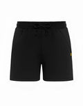 SupaWear recovery shorts black with drawstring waistband subtle side pockets and Subaru logo embroidered on one leg