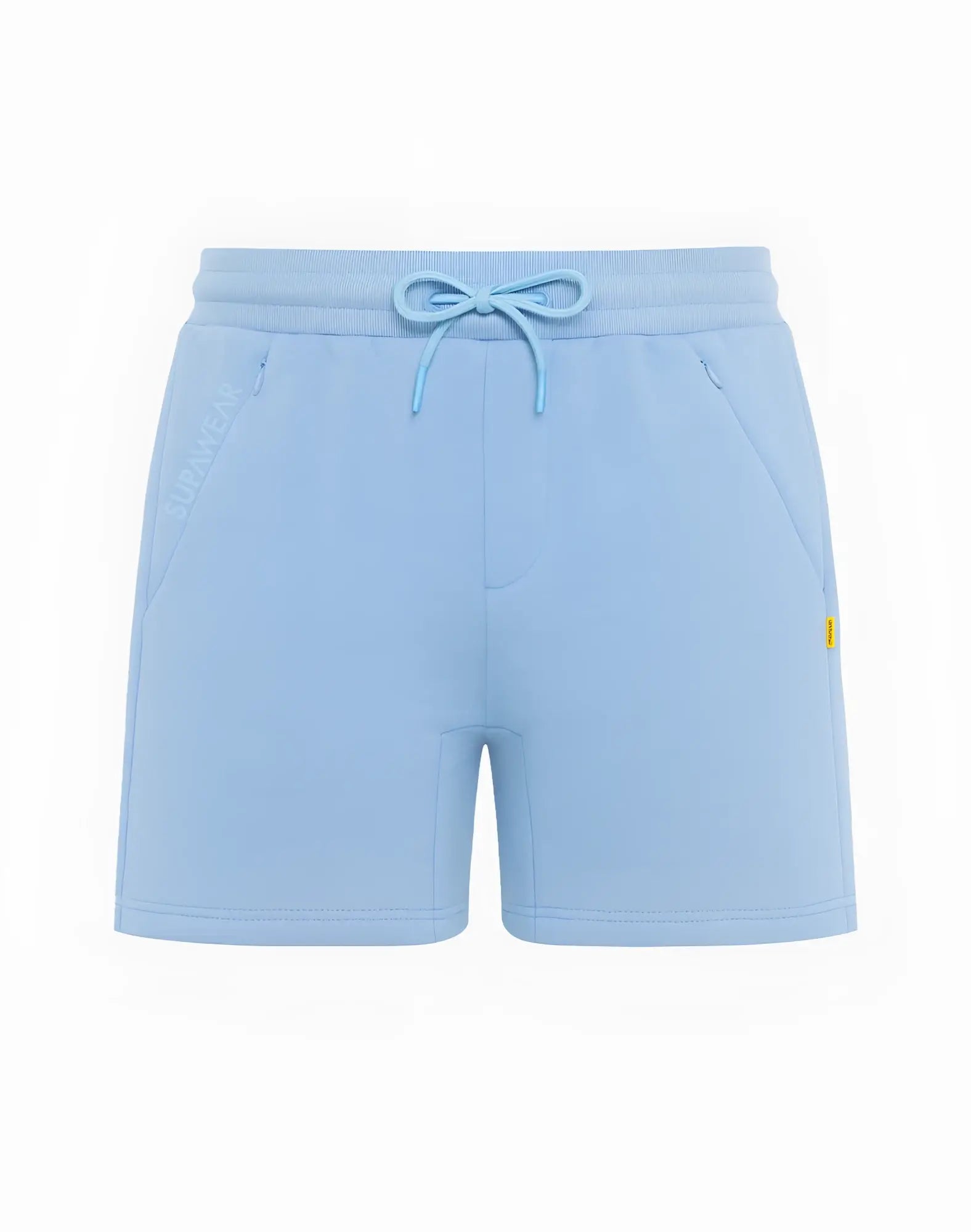 SupaWear recovery shorts in reboot blue feature soft textured fabric with matching drawstring waistband and subtle side pockets