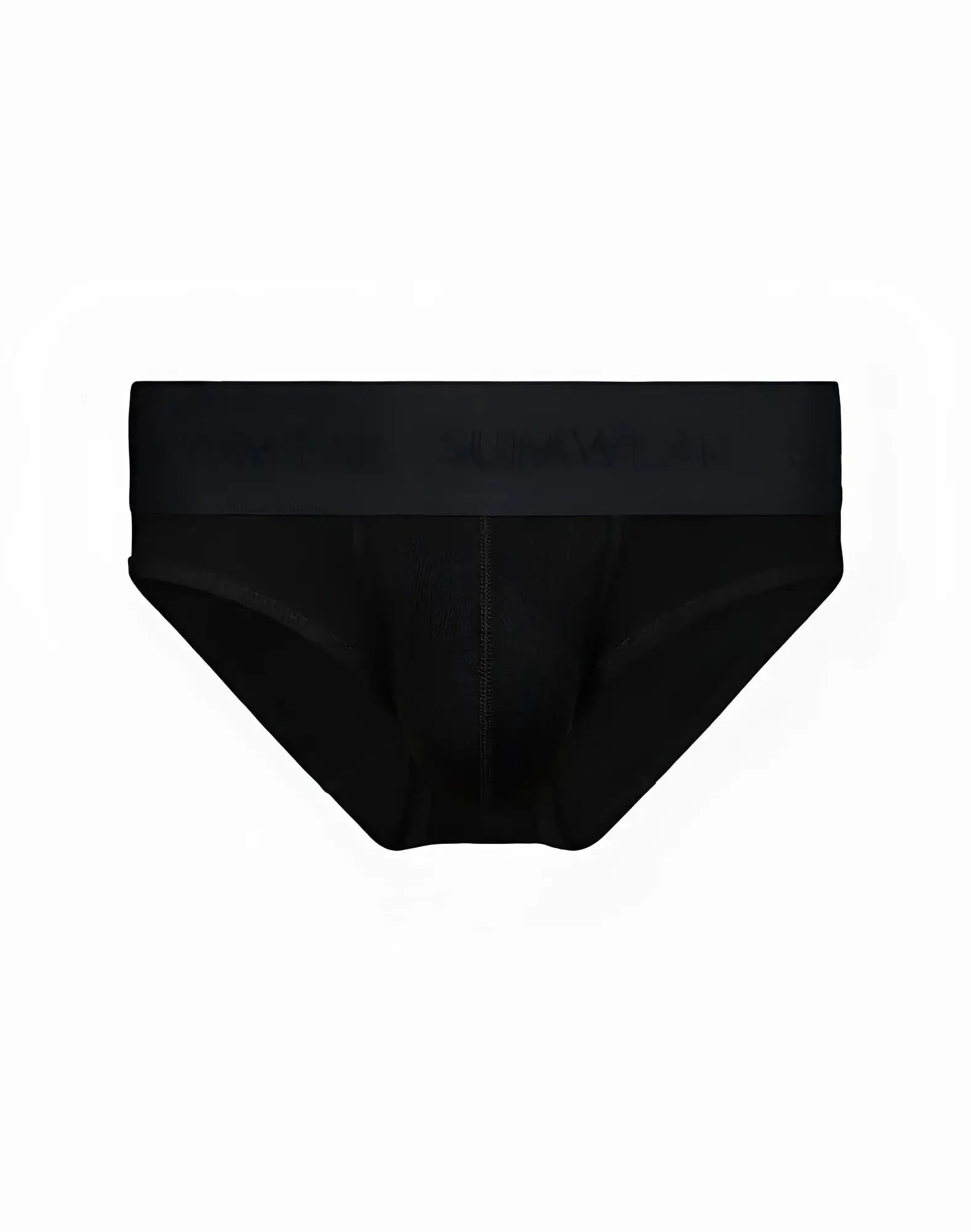 SupaWear ribbed brief underwear in black with smooth form-fitting design and subtle branded waistband for men