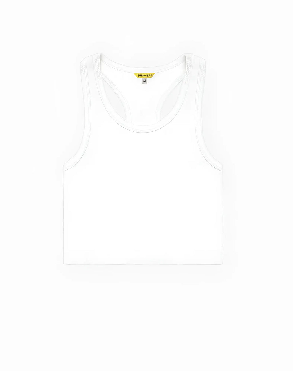 SupaWear white ribbed cropped singlet with minimalist design made from soft fabric perfect for casual wear