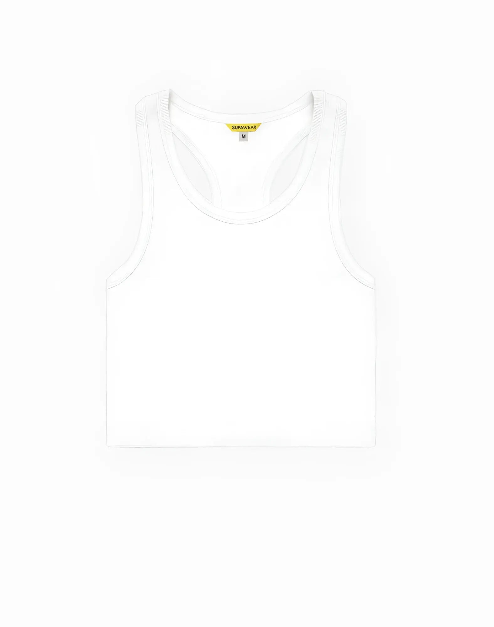 SupaWear white ribbed cropped singlet with minimalist design made from soft fabric perfect for casual wear