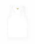 SupaWear ribbed singlet white sleeveless tank top with minimalist design and soft ribbed fabric for casual wear