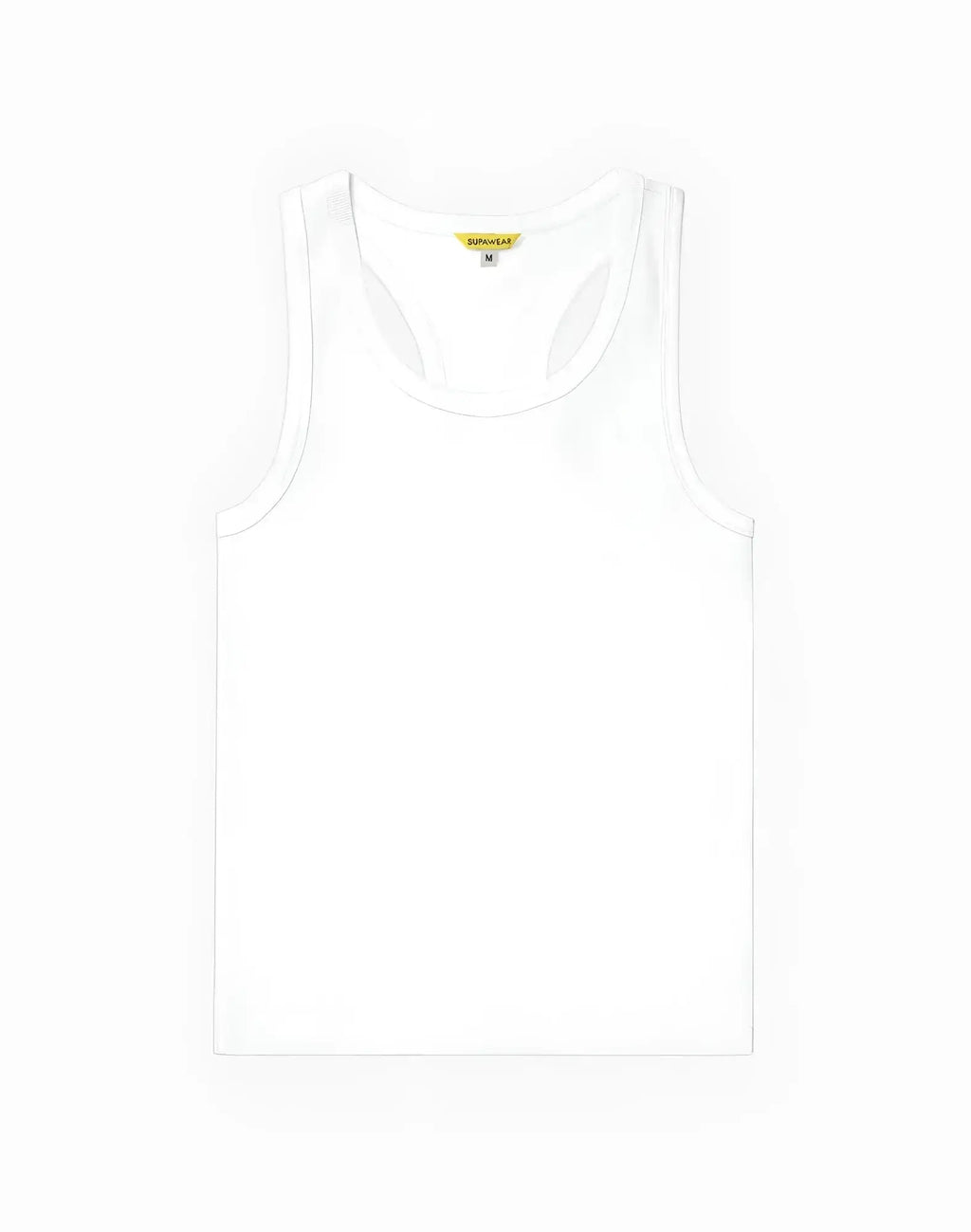 SupaWear ribbed singlet white sleeveless tank top with minimalist design and soft ribbed fabric for casual wear