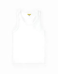 SupaWear ribbed singlet white sleeveless tank top with minimalist design and soft ribbed fabric for casual wear
