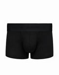 Black mens SUPAWEAR ribbed trunk underwear with smooth form fitting design and subtle elastic waistband in black