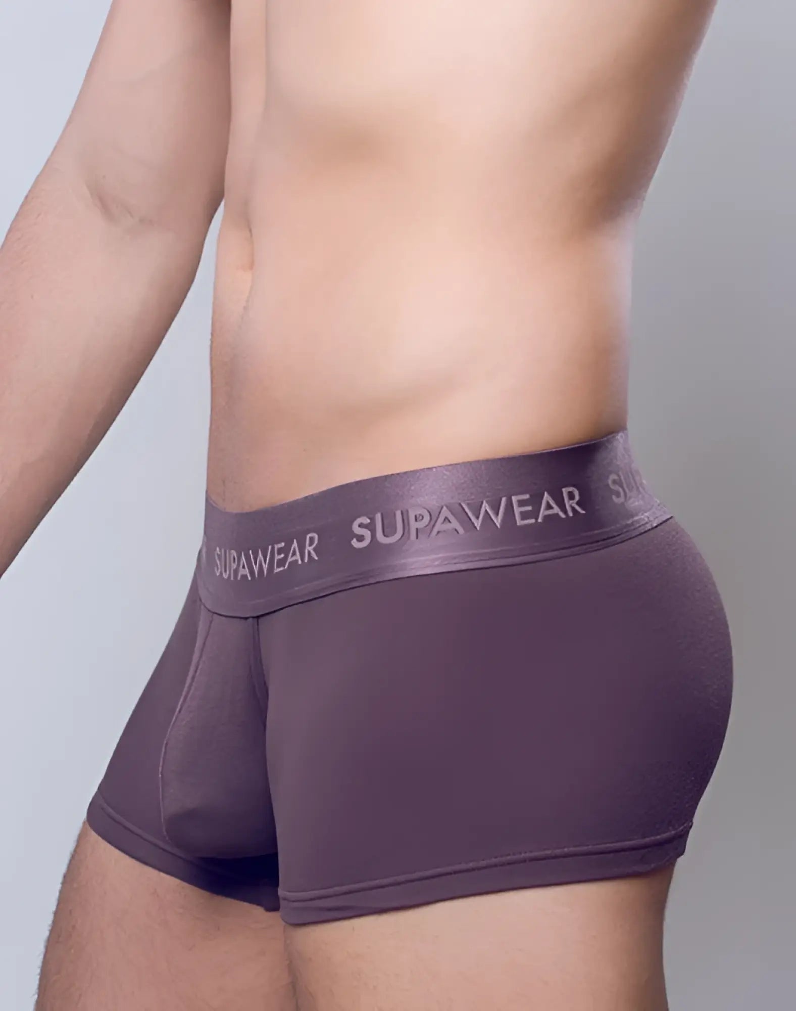 Purple supawear ribbed trunks underwear with a ribbed waistband featuring the brand name in white lettering