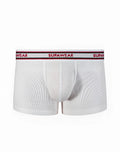 Supawear ribbed varsity trunk underwear in white with ribbed texture and red and black branded waistband for men