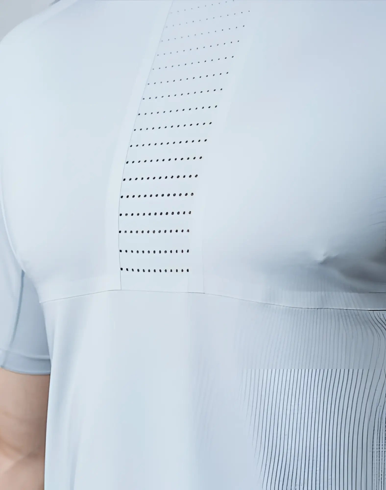 SupaWear SPR fit tee pale grey light blue athletic shirt with vertical perforated panel detailing along the side