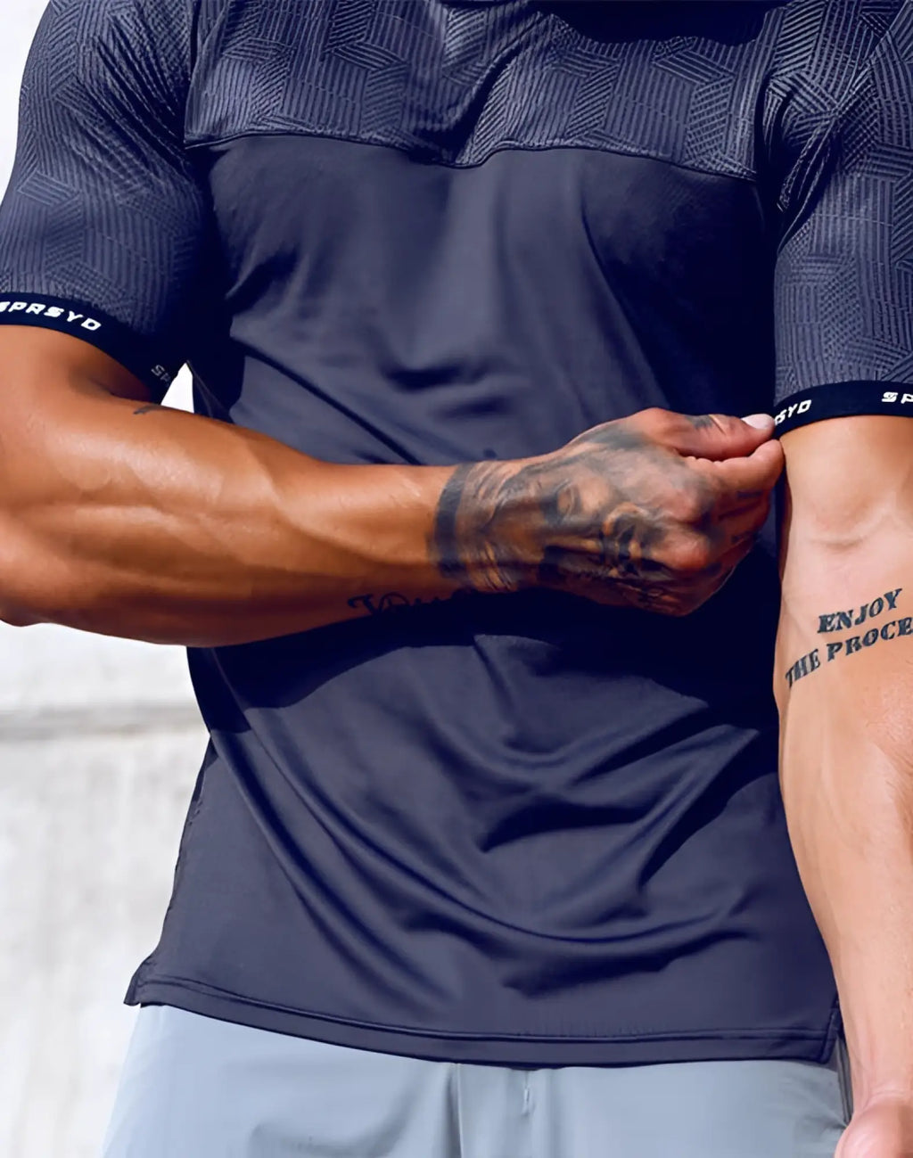Black supawear spr flex tee with textured fabric and branded sleeve cuffs designed for athletic performance