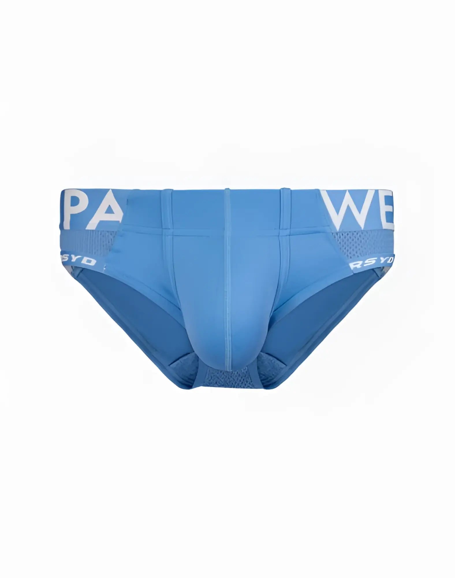 SupaWear SPR Max Brief underwear in blue with white lettering on the waistband designed for comfort and support