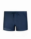 Navy blue supawear spr mesh shorts with textured fabric drawstring waistband and white trim for athletic use