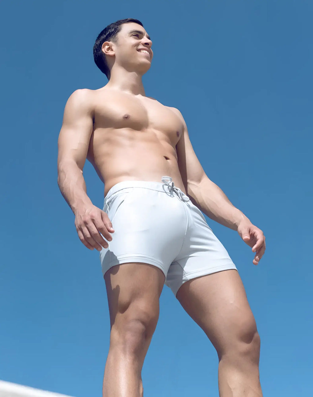 White athletic shorts with drawstring waistband from SUPAWEAR SPR mesh shorts in grey designed for breathability and comfort