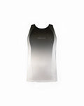 A supawear spr performance gradient singlet in black and white featuring a sleek breathable fabric with subtle texture