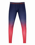 Navy and red gradient supawear spr training tights with branded waistband designed for athletic performance